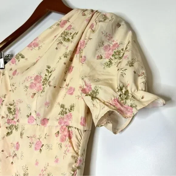 CIDER Floral One Shoulder Ruffle Mini Dress Small - Picture 5 of 11